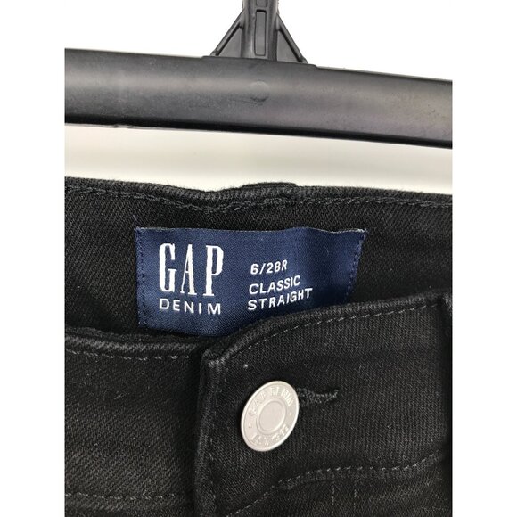 GAP Womens Denim Jean Classic Straight Leg Black 6/28 Regular NEW - Picture 4 of 7